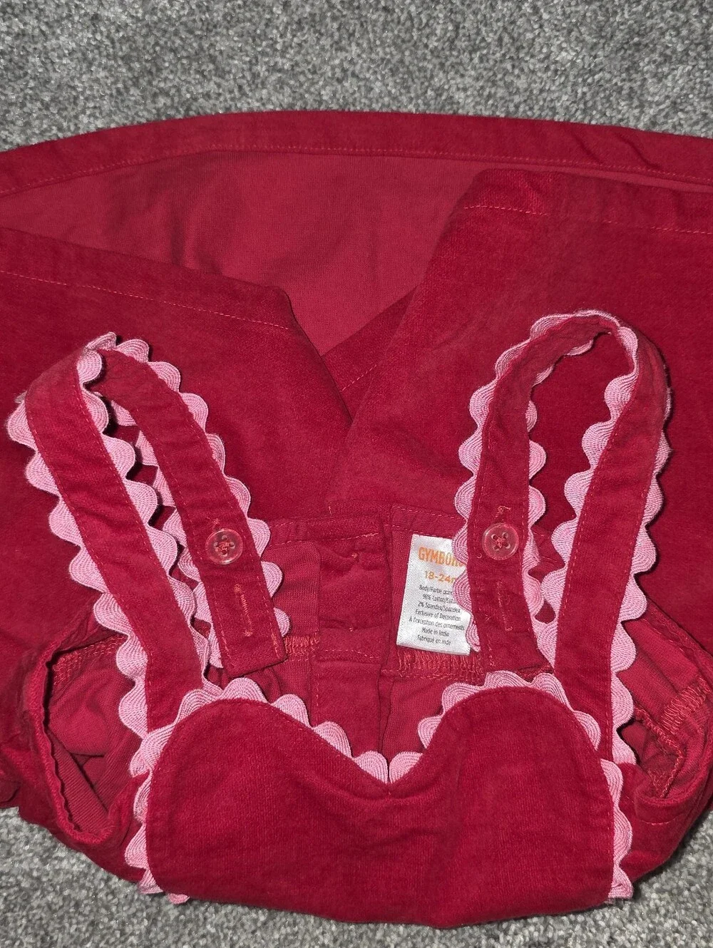 Gymboree Toddler Girl Embroidered Heart Jumper 18-24 Months Red Pink